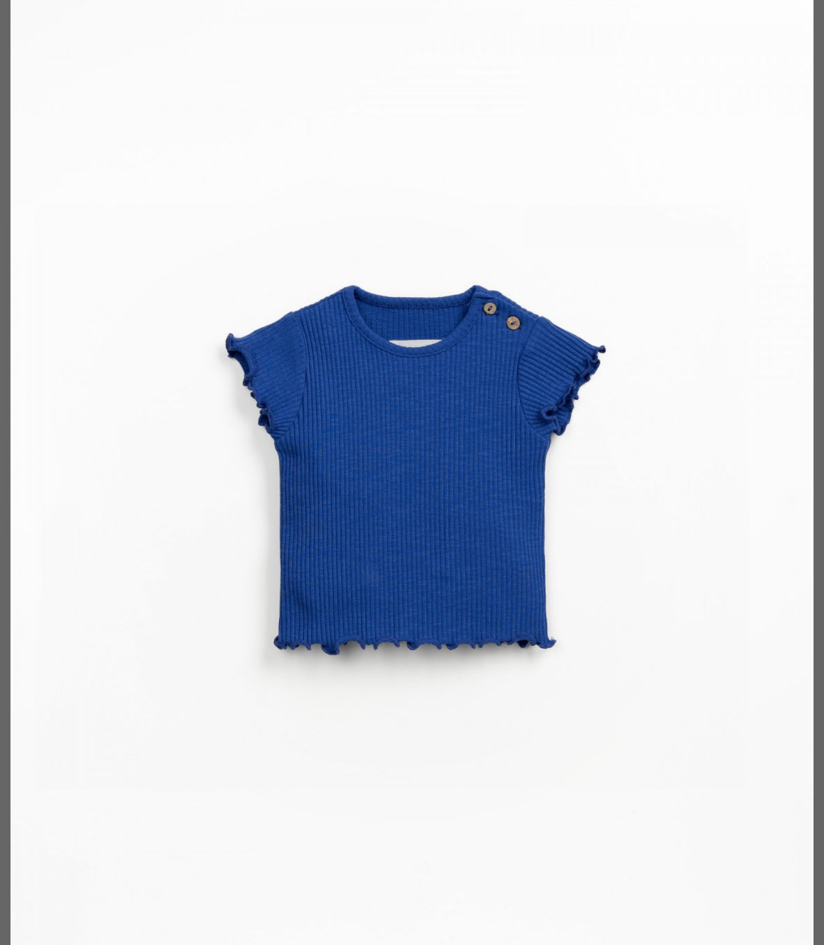 T-shirt in costina con arricciature