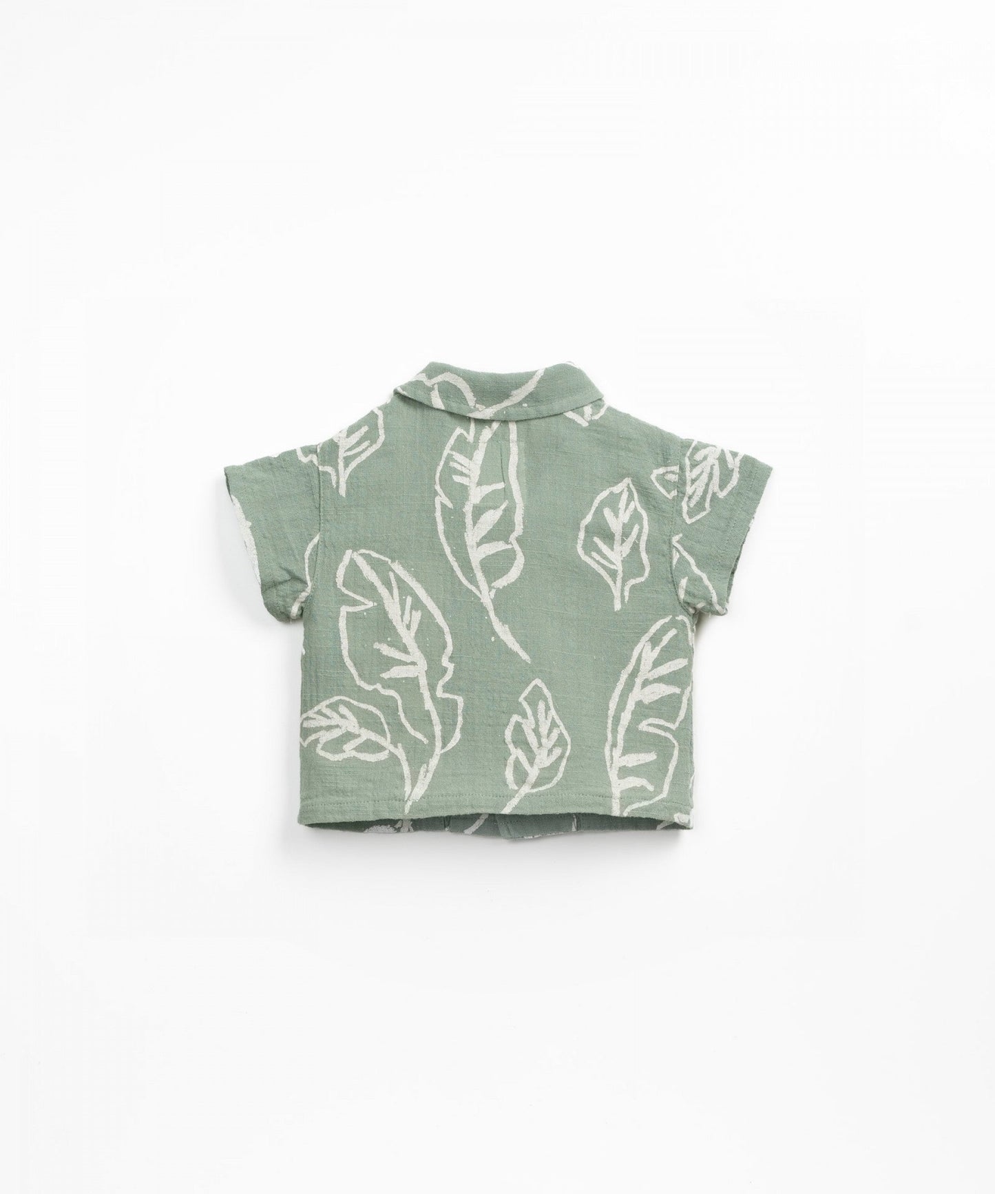 Camicia in tessuto con stampa foglie
