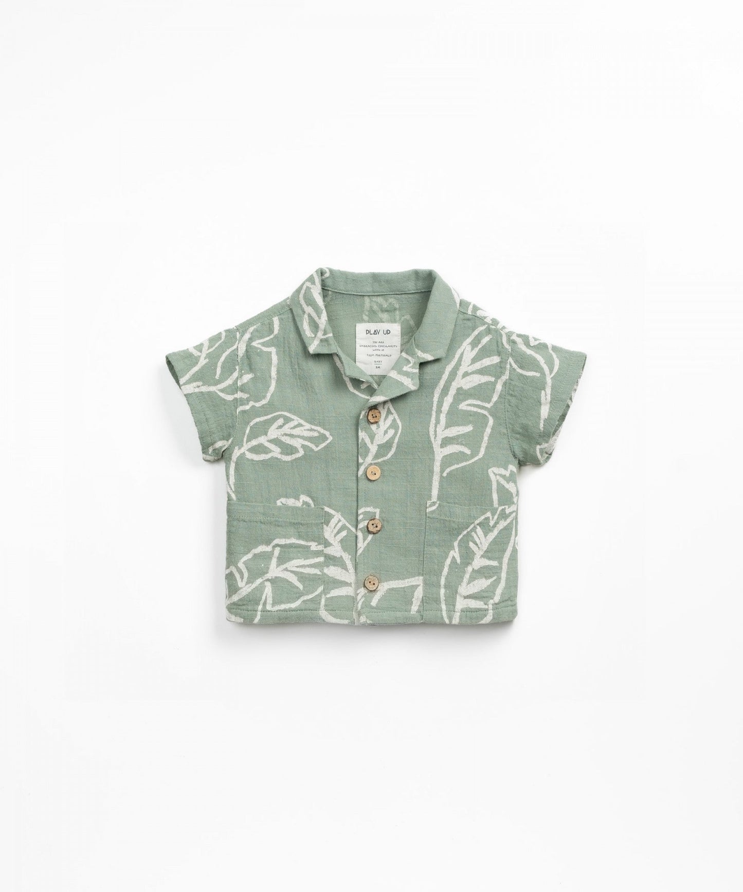 Camicia in tessuto con stampa foglie